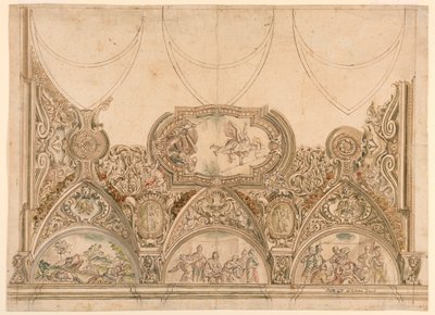 Design for the Decoration of the ceiling of a chapel by Ferdinando Galli Bibiena