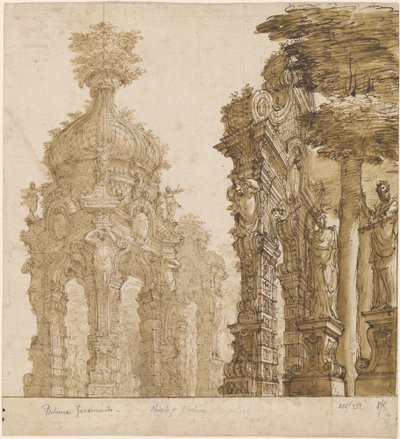 Stage Design of Garden Pavilions by Ferdinando Galli Bibiena