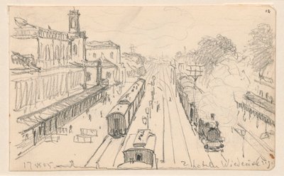 View of the Railway Station in Warsaw by Ferdynand Ruszczyc