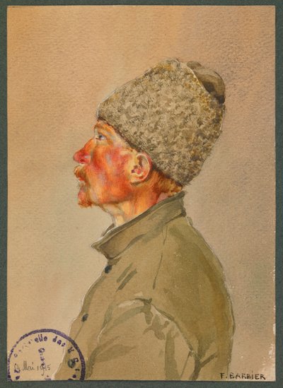 A Russian Soldier Listening to Mass, Gustrow by Fernand Barbier