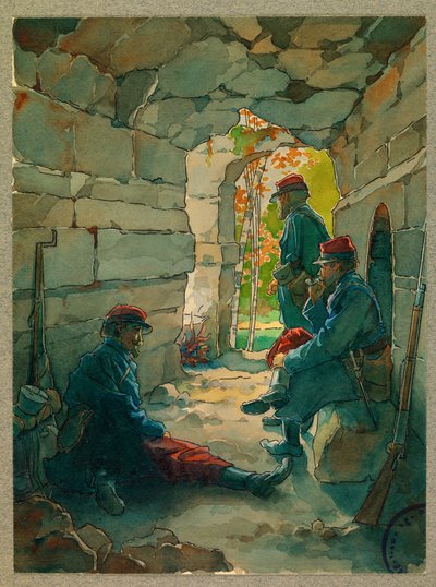 Infantry Soldiers Resting, Road to Vailly by Fernand Barbier