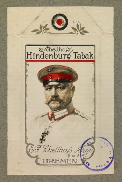 Portrait of Hindenburg on a Tobacco Packet by Fernand Barbier