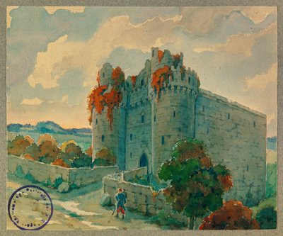 The 306th Infantry at Rest, Berzy le Sec Castle by Fernand Barbier