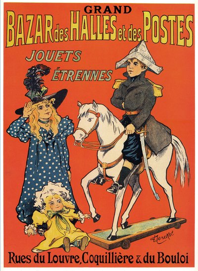 Advertising Poster for the Grand Bazaar des Halles et des Posts: Toys and Games Shop (Illustration by Fernand Fernel) by Fernand Fernel