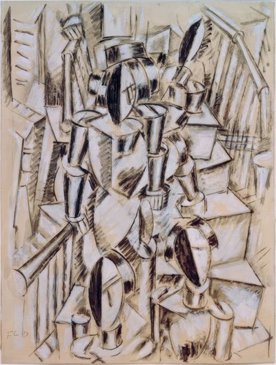Figures on a Staircase by Fernand Leger