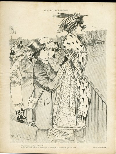 Illustration of Gottlob in Le Lire, 21/12/07 - Results of races - Love, Fashion, Life of the rich, Hippism - Women by Fernand Louis Gottlob
