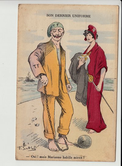 Her Last Uniform - War of 14-18 - Marianne, William II Illustration by Gottlob (1873-1935) by Fernand Louis Gottlob