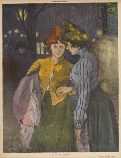 Two washerwomen having a chat by Fernand Louis Gottlob