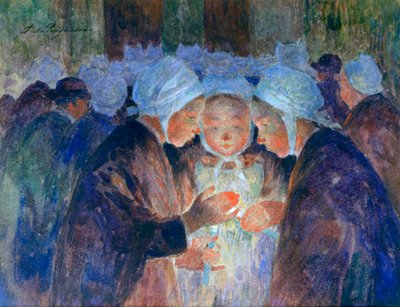 Young People from Breton before a Procession, c1884-1930 by Fernand Loyen du Puigaudeau