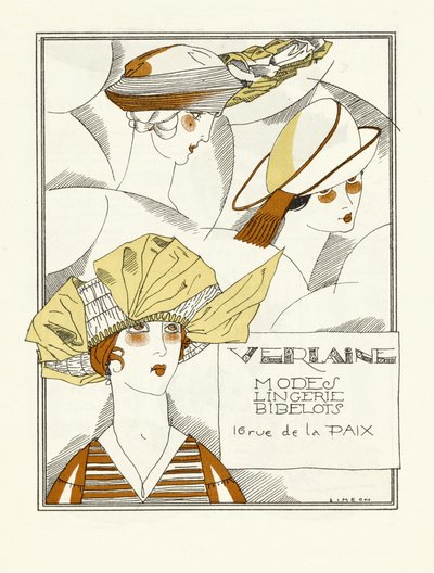 Advertisement for Verlaine, Modes, Lingerie, Bibelots by Fernand Siméon