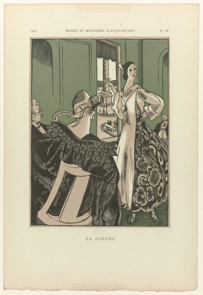 Modes and Manners of Today, 1922, Pl. 9: The Adornment by Fernand Siméon