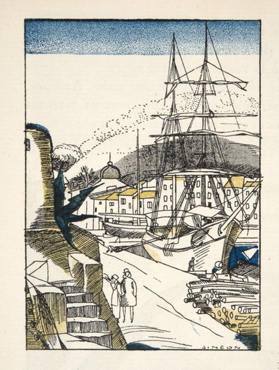 St Tropez from Gazette de Bon Ton, pub.1920 by Fernand Siméon