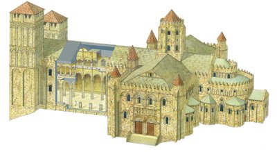Santiago de Compostela Romanesque Cathedral. Reconstruction. Spain by Fernando Aznar Cenamor