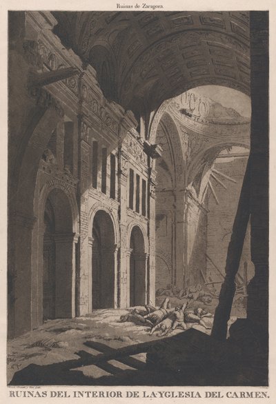 View of the Ruins of the Interior of the Church of Nuestra Senora del Carmen in Saragossa by Fernando Brambila