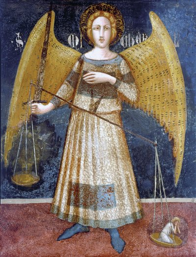 Angel Holding a Balance (detail) by Ferrer Bassa