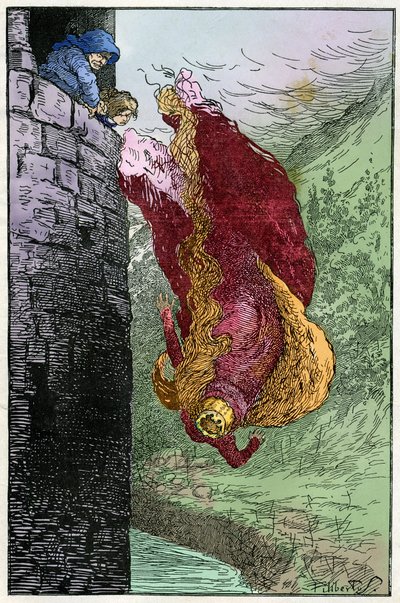 Illustration by Filiberto Scarpelli for the fable "Dwarves in the Wood" from a collection of fables by the Brothers Grimm "Snow White and Other Tales" by Filiberto Scarpelli