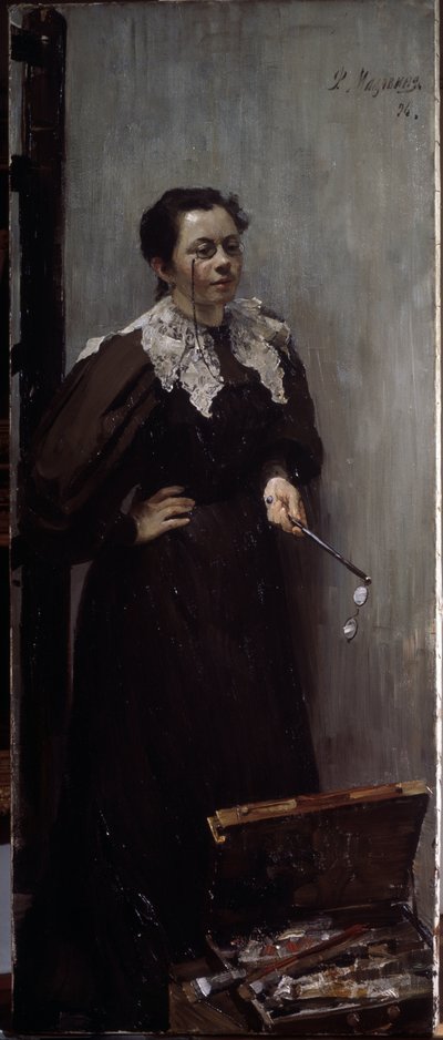 Portrait of the Artist A. Ostroumova by Filipp Andreevich Maliavin