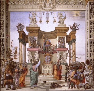 St. Philip Exorcizing the Demon from the Temple of Mars, South Wall of Strozzi Chapel by Filippino Lippi