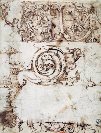 Study for ornaments and other decorative motifs by Filippino Lippi