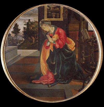 The Annunciation. Detail of the Virgin by Filippino Lippi