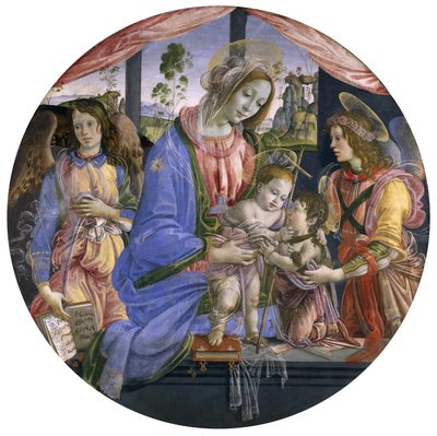 The Madonna and Child with the Infant St. John and Two Angels, mid-1480s by Filippino Lippi