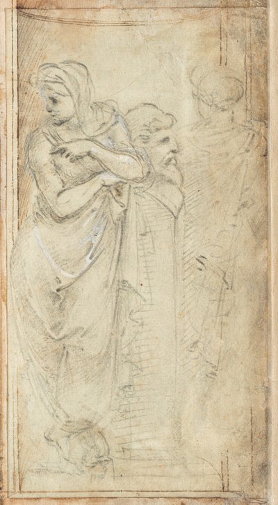 Two Draped Women Standing on Either Side of a Herm by Filippino Lippi