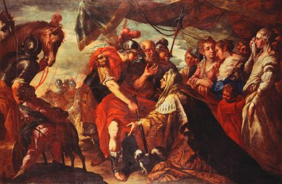 Coriolanus persuaded by his Family to raise the Siege of Rome by Filippo Abbiati
