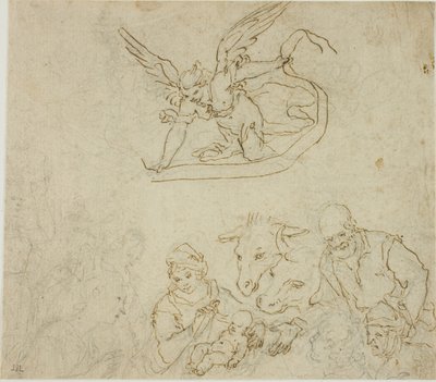 Nativity (recto); Virgin and Child, Angel (verso) by Filippo Bellini