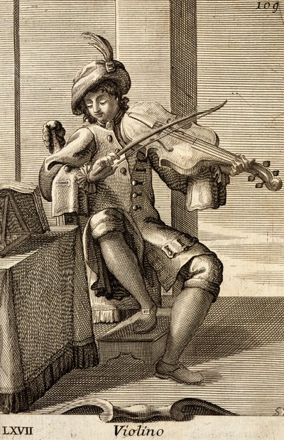 Man playing the violin by Filippo Bonanni