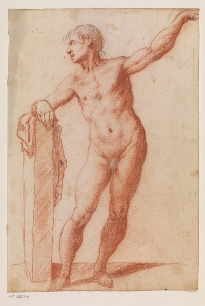 Standing Male Figure Leaning on a Plinth to the Left by Filippo Esegrenio