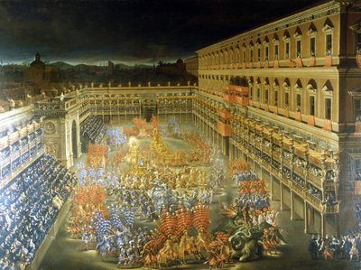 Feast at Palazzo Barberini in Honor of Christine de Suede, 28/02/1656 by Filippo and Gagliardi Filippo Lauri