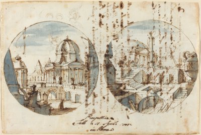 Architectural Fantasies with Temples and Pyramids by Filippo Juvarra