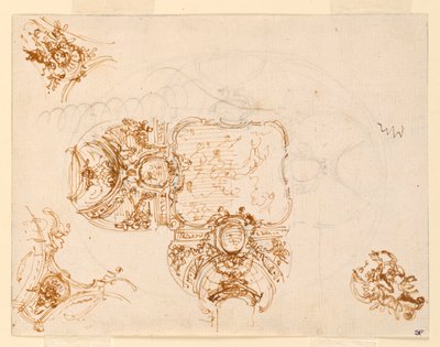 Ceiling Design for the Main Hall of the Hunting Lodge by Filippo Juvarra