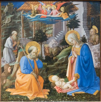 Adoration of the Christ Child with saints and angels by Filippo Lippi