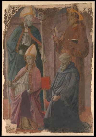 Saints Augustine and Francis, a Bishop Saint, and Saint Benedict by Filippo Lippi