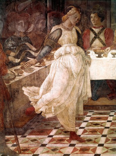 The Banquet of Herode, episodes of the life of Saint John the Baptist. Detail representing Salome. Fresco by Filippo Lippi by Filippo Lippi
