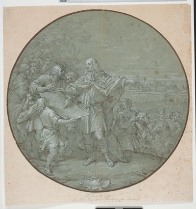 Cosimo III Fortifies the Port of Livorno. Drawing for a Silver Plate, One of the So-Called 