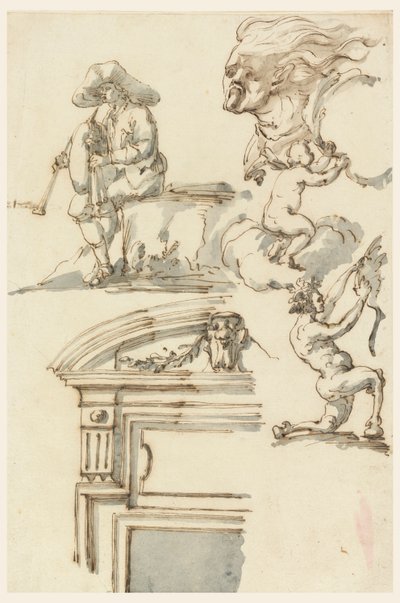 Door Frame and Figure Studies by Filippo Marchionni