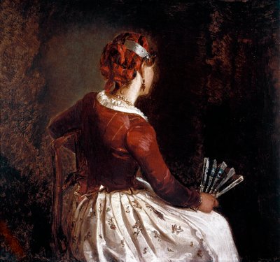 Woman with the Fan by Filippo Palizzi
