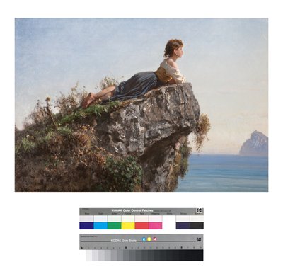 Young Girl on a Rock in Sorrento by Filippo Palizzi