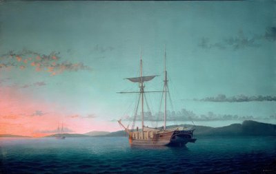 Lumber Schooners at Evening on Penobscot Bay by Fitz Henry Lane