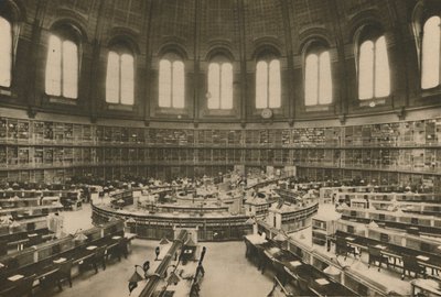 Reading Room of the Great Library at the British Museum Seen from the Entrance by Fleming