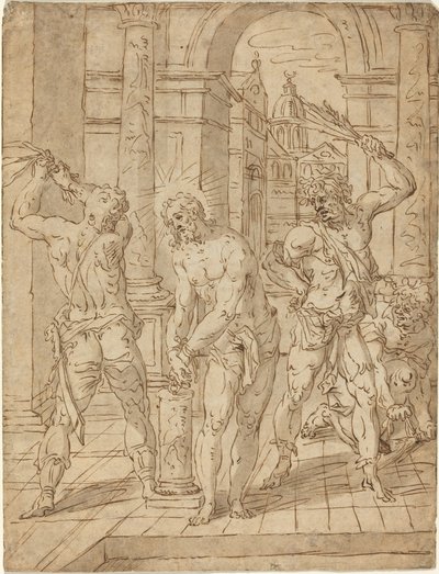 The Flagellation of Christ by Flemish 17th Century after Hendrik de Clerck