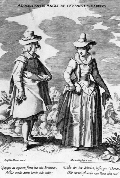 Adoloscentis Angli, from Habitus Vararium Gentium Ornatus, by Peiter de Jode I after Sebastiaan Vranck, 1600-1634 by Flemish School