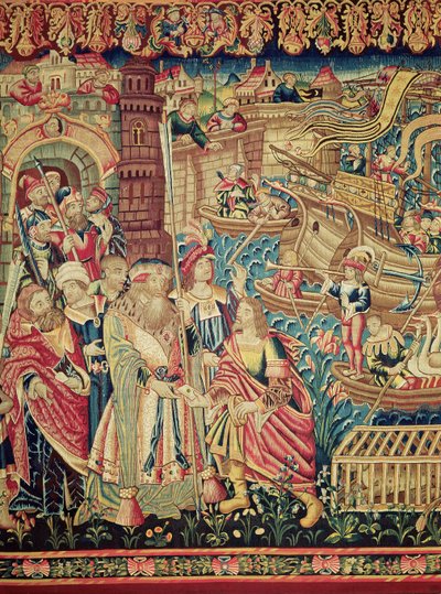 Central Detail of the Arrival of Vasco da Gama in Calicut (tapestry) by Flemish School