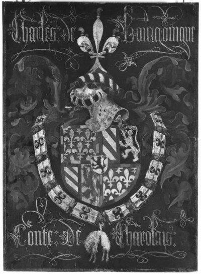 Coat of Arms of Charles de Bourgogne (1433-77) Count of Charolais, 3rd Chapter of the Order of the Golden Fleece, Dijon, 1433 by Flemish School