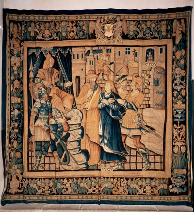 Conques museum treasury. Flemish tapestry. History of Sainte Foy. 16th century (?) by Flemish School