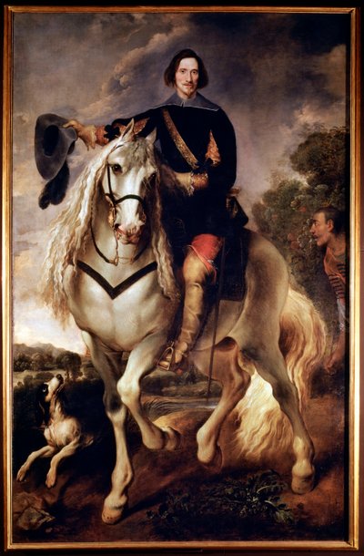 Equestrian Portrait of a Captain with His Moorish Page by Flemish School