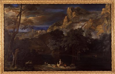 Flemish painting of a landscape attributed to Van Bloemen by Flemish School