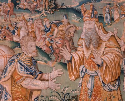 Alexander before Iaddo the high priest. 17th century. by Flemish School